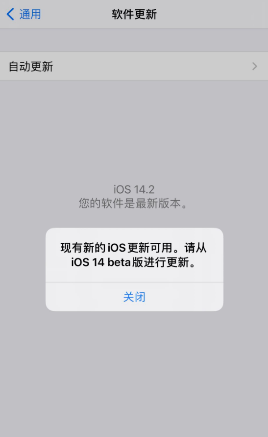 光村镇苹果手机维修分享iOS 14.2 反复出现更新提示，需等待苹果修复 